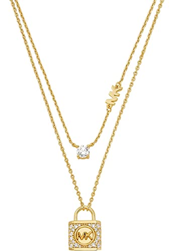 Michael Kors - Mehrsträngige Premium-Kors-MK-Halskette aus goldfarbenem Sterlingsilber für Damen, MKC1630AN710 im Sale